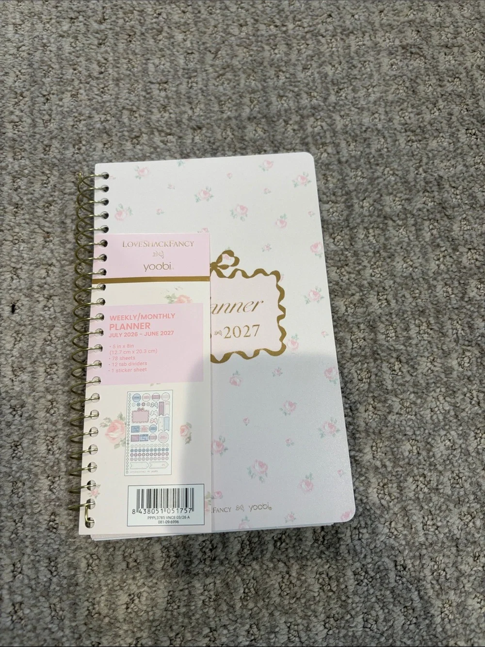 Target Love Shack Fancy Yoobi Pink Floral S Planner 2026-2027 with Gold Accents